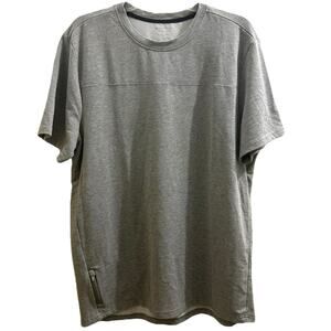 Members Mark Luxe Active Tee T-Shirt Zipper Pocket Gray Large NWOT Athleisure
